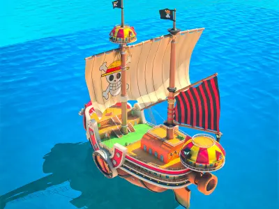Thousand Sunny - One Piece Low-poly 3D model