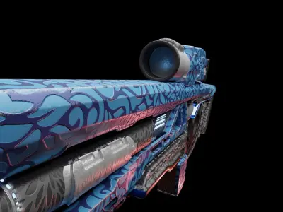 FUTURISTIC GUN - with Designer skin  Free low-poly 3D model