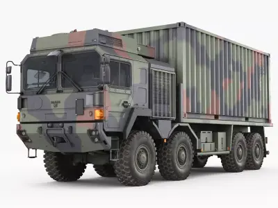 MAN HX77 container truck 3D model