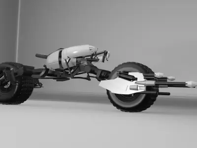 BATPOD motorcycle with gun Low-poly 3D model