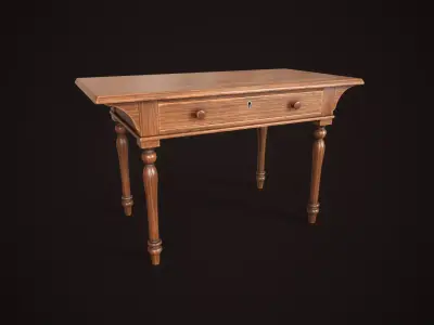 Vintage victorian desk Low-poly 3D model