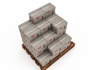 3D Warehouse Box Model 2 Low-poly 3D model