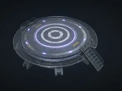 Mars Kit Bash - Landing Pad Low-poly 3D model