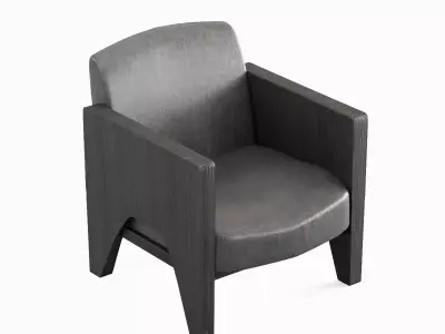Modern Leather Armchair 04 3D model
