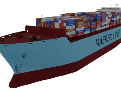 Container ship 3D model get