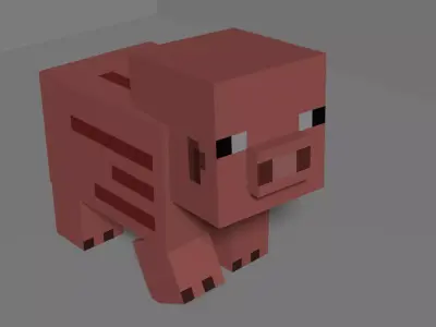 Minecraft Pig Low Poly Free low-poly 3D model