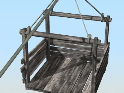 Rope way Low-poly 3D model