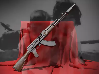 AKM - assault rifle Low-poly 3D model