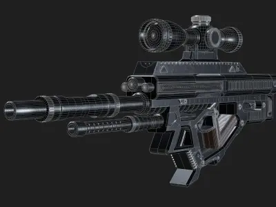 Scifi Military Gun Concept 3d model Low-poly 3D model