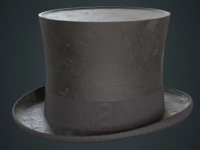 Top Hat 1B Low-poly 3D model