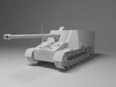 The Nashorn - German Tank Destroyer 3D model
