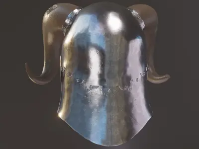 Tophelm horned helmet Low-poly 3D model