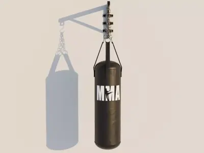Boxing Punching Bag with Wall Mount - Game Ready Free low-poly 3D model