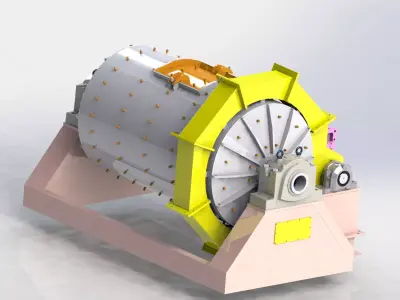 960X1500 Ball mill 3D model