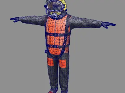 Commercial diver 3D model