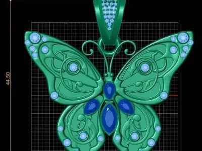 Butterfly Pendant 3D Printable Model 3D print model