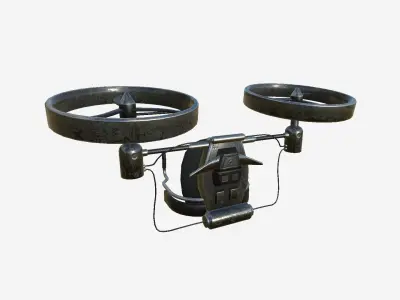 Jetpack Electric B10 Black Dirt  - SciFi Character Design Low-poly 3D model