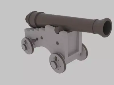 Pirate cannon Low-poly 3D model by Banism