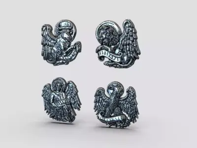  lion  bull  angel  phoenix 3D print model