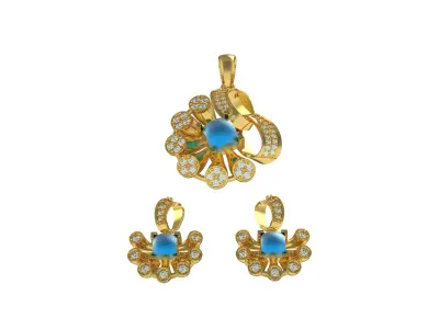 Diamond Pendant Set 35 3D print model