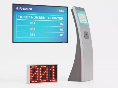 Queue Management System Low-poly 3D model