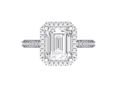 Emerald Radiant Ring 3D print model 16
