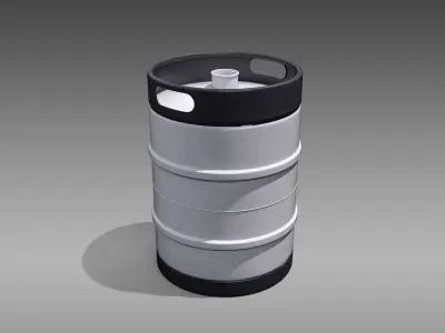 Keg Half Barrel Low-poly 3D model