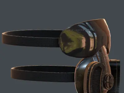 Gas mask helmet 3d model scifi Low-poly  Low-poly 3D model 58