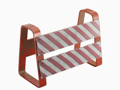 Traffic Barricade 01 Low-poly 3D model