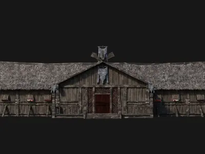 Old Viking House 4K Textures GameReady 185 Low-poly 3D model
