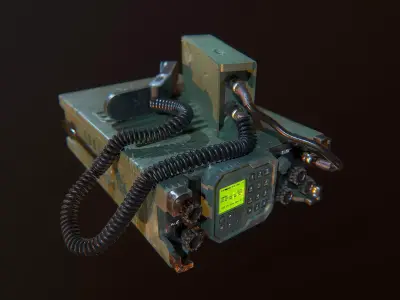 Military Radio Game Ready Low-poly 3D model