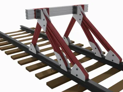 Railway Buffer Stop 3D model