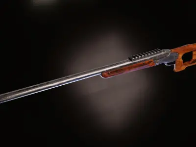 700 Nitro Express Hunting Gun Low-poly 3D model