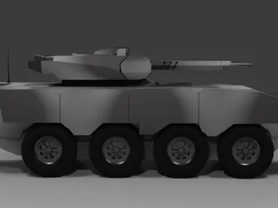 APC With Twin-Barrel Cannon Low-poly 3D model