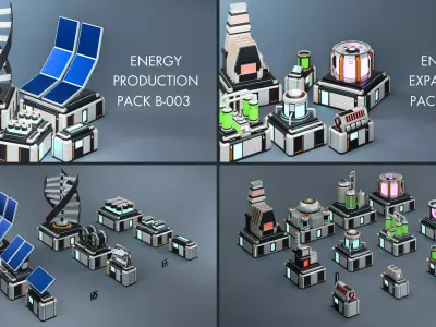 Ultimate Low Poly Sci-Fi Asset Library - 351 Assets Low-poly 3D model
