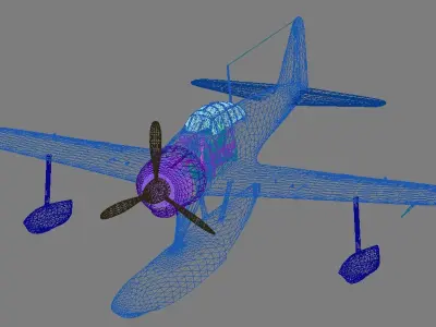 Nakajima A6M2-N 3D model purchase