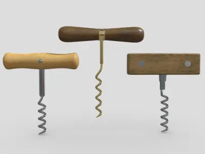 Corkscrew Pack Low-poly 3D model