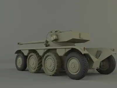 Panhard EBR 75 military tank 3D model
