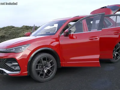 Volkswagen Tiguan 2024 Red Simplified 3D model