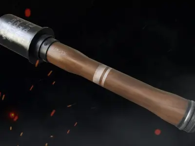 German Stick Grenade Low-poly 3D model purchase