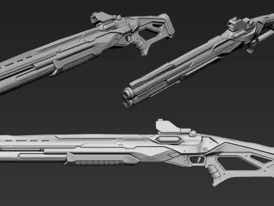 3D Printable Sci-Fi Weapon Part 1 3D model