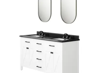 OVE Ainsley 60 White Vanity 3D model