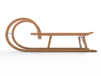 Vintage Wooden Sled 3D model
