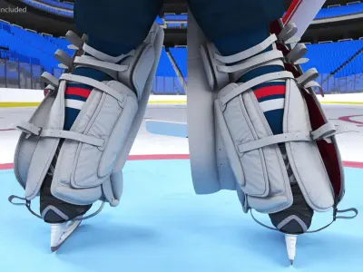  Goalie and Hockey Goal 