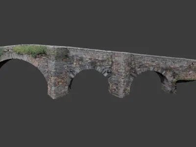 Scanning Roman Bridge 3D Low-poly 3D model