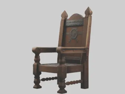 Medievalchair Model Low-poly 3D model
