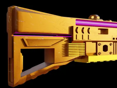 Low poly Cyber Gun designed by me 3D model