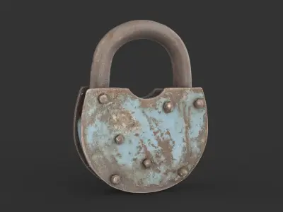 Old metal Lock Low-poly 3D model