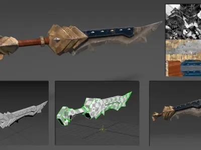Low poly Sword Low-poly 3D model