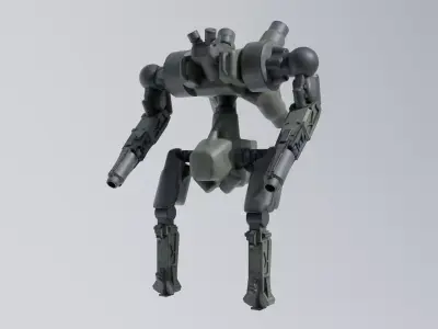 Military Mecha - Prototype 001 Low-poly 3D model